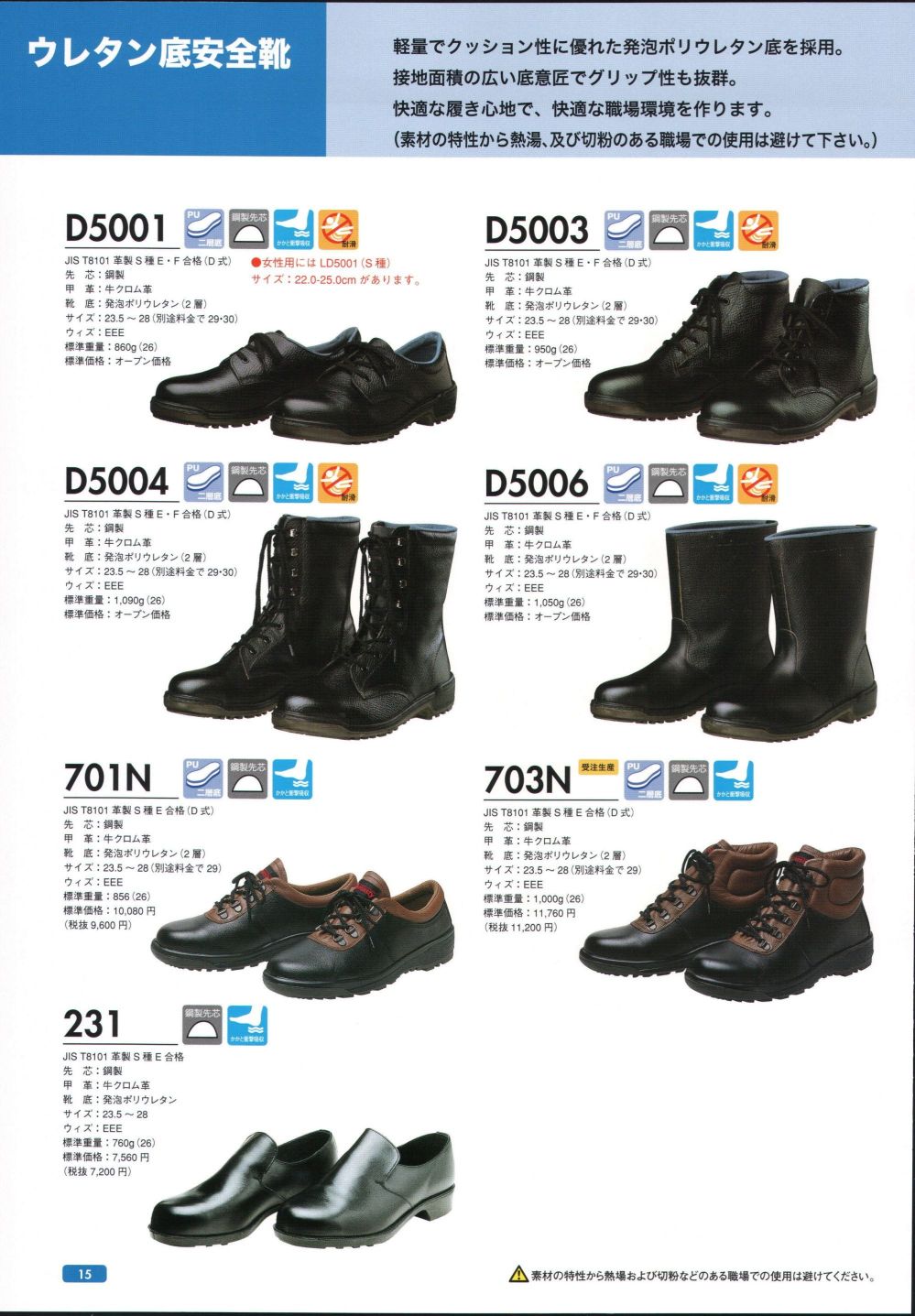 ユニフォーム1 ドンケルの安全シューズ（安全靴） D5004